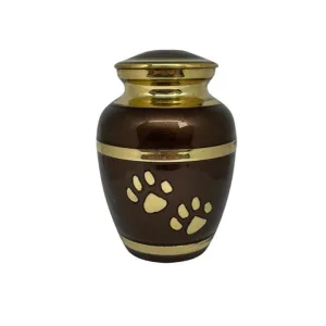 Ánfora Clásica Huellas Café/Dorado