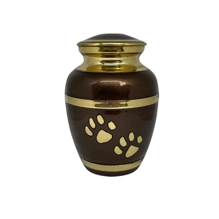 Ánfora Clásica Huellas Café/Dorado